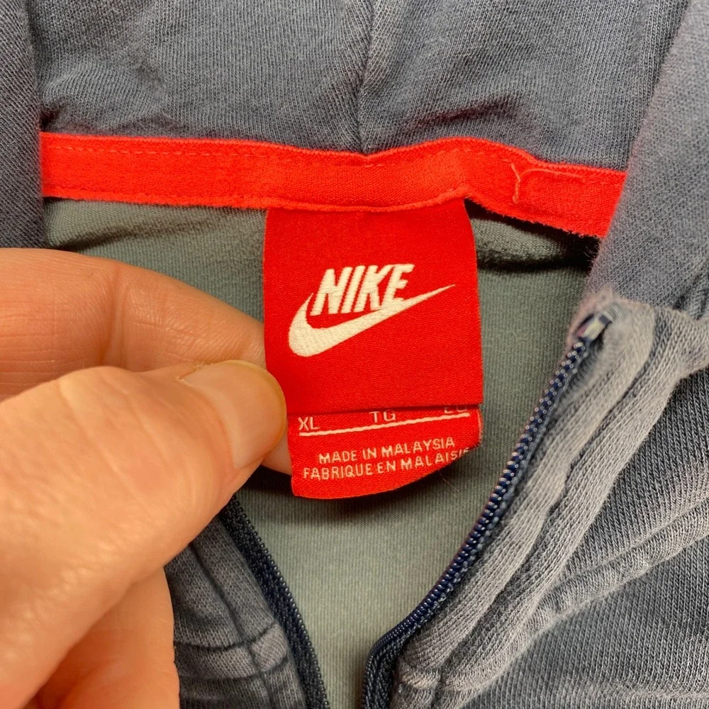 Nike Sweatshirt Boys‎ XL Zip Up Hoodie Blue Athletic Casual Long Sleeve